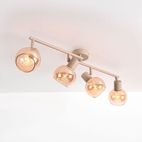 4-ljus justerbar taklampa Dari med bärnstensfärgat glas - beige
