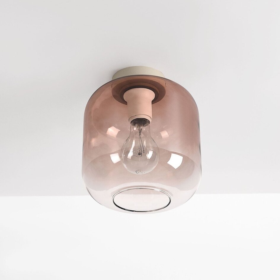 Taklampa Soli beige med ombréglas