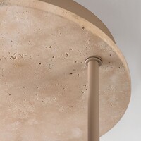 Taklampa Carati i travertin (natursten) med mjölkvitt glas, 3-ljus - beige