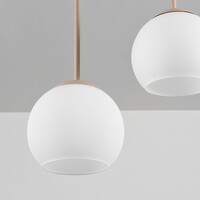 Taklampa Carat i travertin (natursten) med mjölkvitt glas, 5-ljus - beige