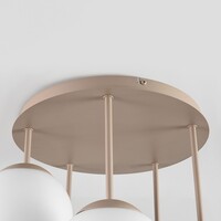 Taklampa Carat i travertin (natursten) med mjölkvitt glas, 5-ljus - beige