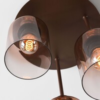 Taklampa Lire 3-ljus med ombréglas - brun