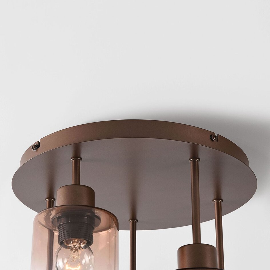 Taklampa Leria 5-ljus med ombréglas - brun