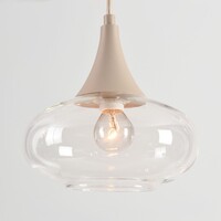 6-ljus taklampa Loic med transparent glas - sandbeige