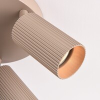 3-ljus justerbar taklampa Blaze med räfflade spotlights - sandbeige