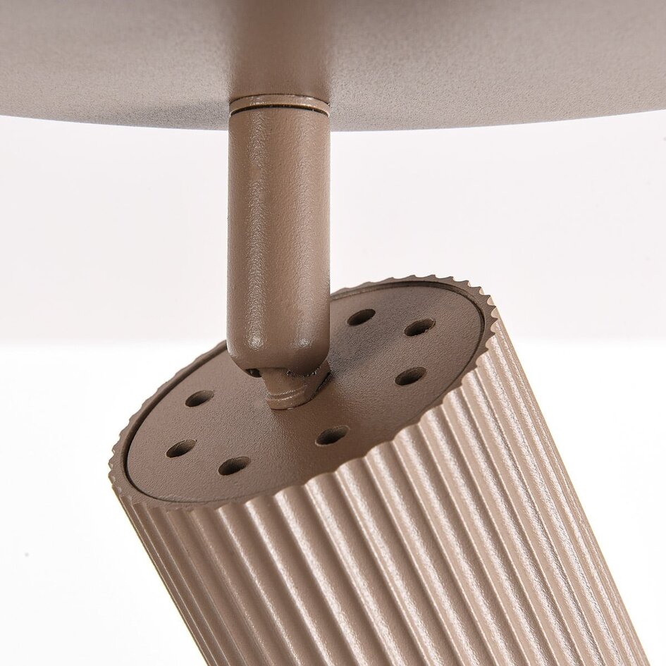 3-ljus justerbar taklampa Blaze med räfflade spotlights - sandbeige