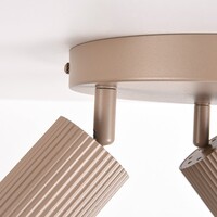 3-ljus justerbar taklampa Blaze med räfflade spotlights - sandbeige