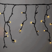 Kopplingsbar istappsbelysning | från 3 meter | 114 LED | varmvit med glitter | gummi