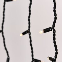 Kopplingsbar istappsbelysning | från 3 meter | 114 LED | varmvit med glitter | gummi