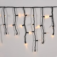 Kopplingsbar istappsbelysning | från 3 meter | 114 LED | varmvit med glitter | gummi