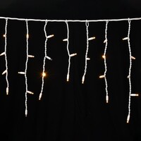 Kopplingsbar istappsbelysning | från 3 meter | 114 LED | varmvit med glitter | vit sladd | gummi
