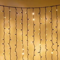 Kopplingsbar ljusgardin svart | från 2 meter | 300 LED | 2200K extra varmvit | gummi