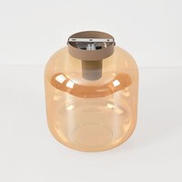 Taklampa Soli i beige med amberglas