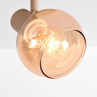Justerbar takspotlight Pilou med bärnstensfärgat glas - beige