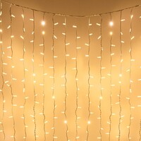 Kopplingsbar ljusgardin vit | från 2 meter | 300 LED | 2200K extra varmvit | gummi