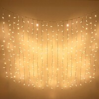 Kopplingsbar ljusgardin vit | från 2 meter | 300 LED | 2200K extra varmvit | gummi