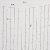 Kopplingsbar ljusgardin vit | från 2 meter | 300 LED | 2200K extra varmvit | gummi