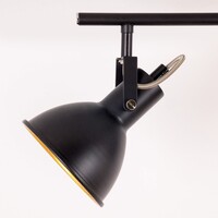 Designad takspotlight Alexis med tre lampor, svart med guld