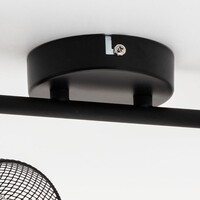 Modern taklampa Meshki med två lampor i svart och nätfinish