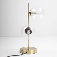 Bordslampa Ethan med två lampor - brons med transparent glas