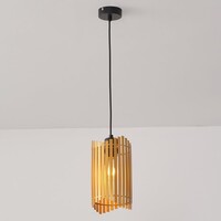Modern pendellampa Tablon - vågig skärm med lameller, guld