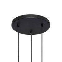 Modern pendellampa Scott med tre lampor - mattsvart och amberfärgat glas