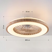Takfläkt Starry med justerbar färgtemperatur och stjärneffekt - trälook