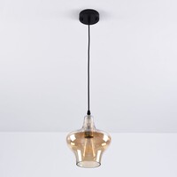 Pendellampa Trinidad med en lampa - amberfärgat glas, mellanstor skärm