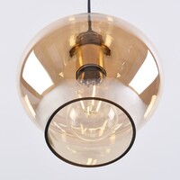 Pendellampa Trinidad med en lampa - amberfärgat glas, mellanstor skärm