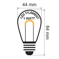 Set med 1 watt, dimbara U-formade LED-glödlampor