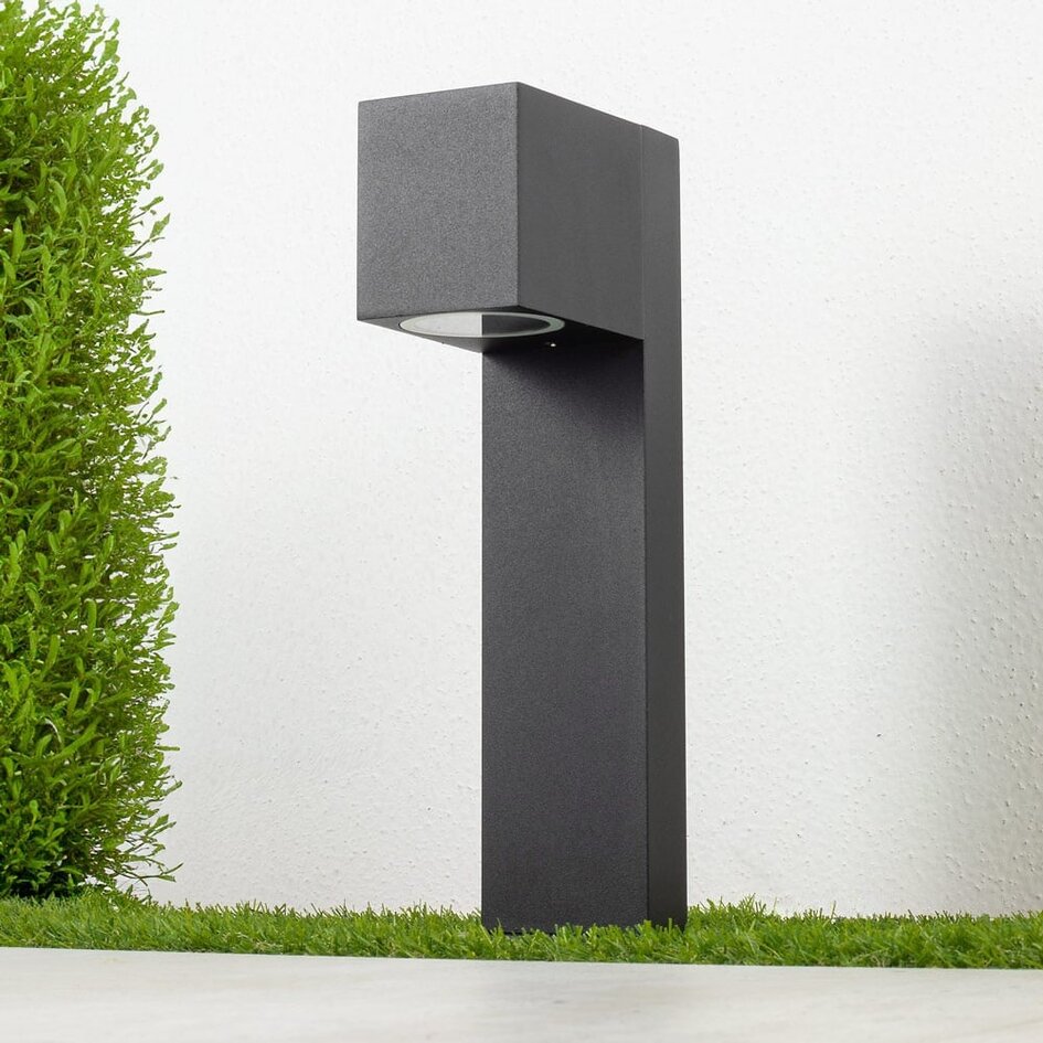 Stående utomhuslampa Simone med kvadratiskt huvud - 30 cm svart
