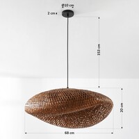 Pendellampa i bambu med handflätad skärm Ø68 cm - Trama