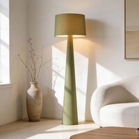 Golvlampa Rumi i grönt tyg