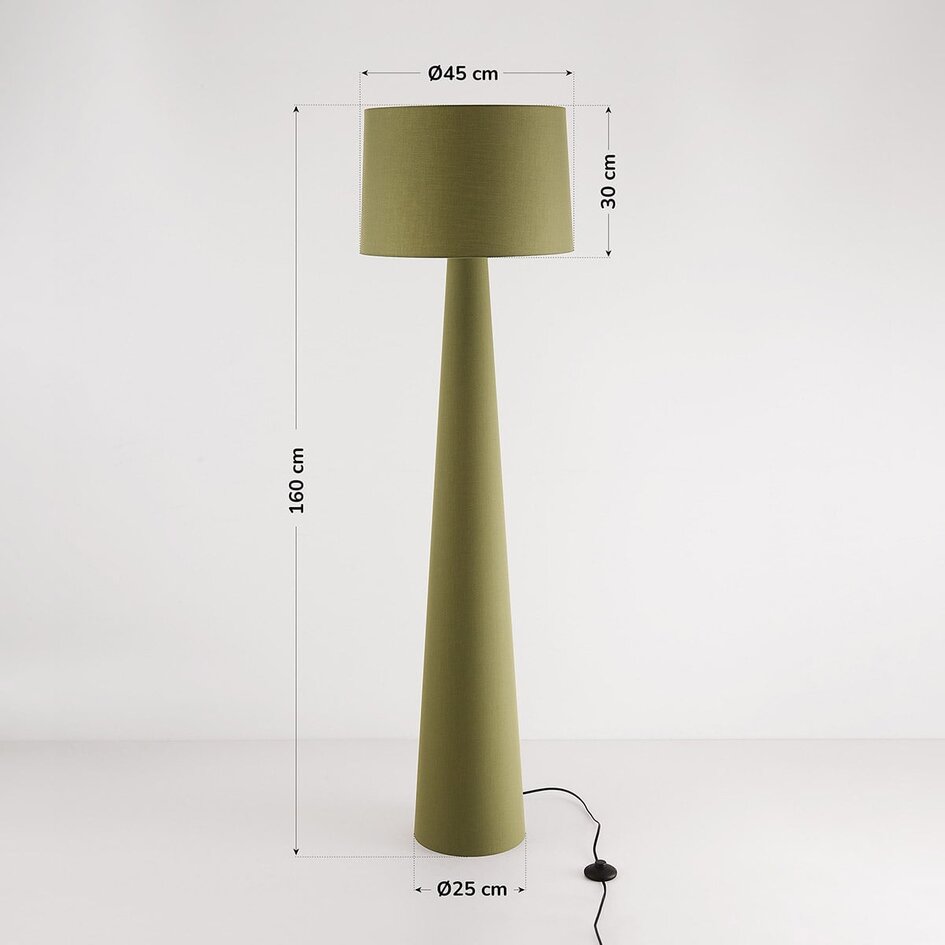 Golvlampa Rumi i grönt tyg