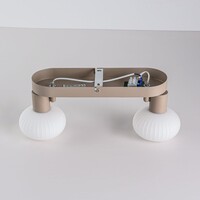 Taklampa Odelle - beige med 2 justerbara skärmar, räfflat glas