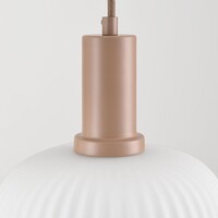 Pendellampa Viola med tre lampor, opalglas och beige