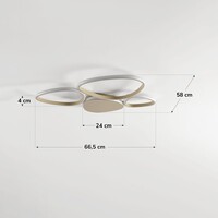 Designad taklampa Lirina med integrerad LED, 3-stegs dimbar i sandbeige