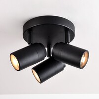 Takspotlight Nivo med tre lampor, vridbara spotlights i svart
