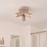 Takspotlight Nivo med tre lampor, vridbara spotlights i sandbeige