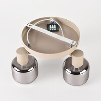 3-ljus vridbar taklampa sandbeige med rökfärgat glas och spegeleffekt - Klarina