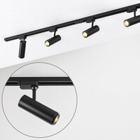 Set med 1-fas skensystem på 1,5 meter och Jazz-spotlights, svart