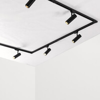Set med 1-fas skensystem på 1,5 meter och Jazz-spotlights, svart
