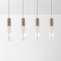 Taklampa Frida beige med räfflat glas, 4-ljus