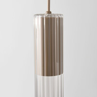 Taklampa Frida beige med räfflat glas, 4-ljus