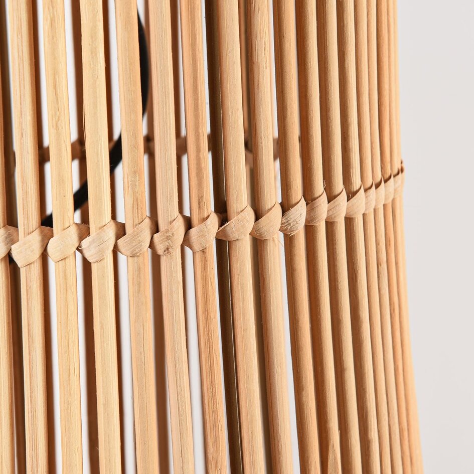 Golvlampa Floris med flätad bambu - natur