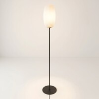 Golvlampa Karsten - svart med vitt glas