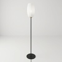 Golvlampa Karsten - svart med vitt glas