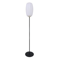 Golvlampa Karsten - svart med vitt glas
