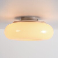 Taklampa Rosalie med beigt glas