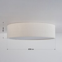 Taklampa Paulina med räfflad sammetsskärm - beige